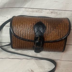 Vintage Brown and Black Crossbody Bag